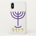 Case-Mate iPhone Case Minorah Paleo hébreu<br><div class="desc">Menorah Paleo Hébreu lettrage. Personnalisez en ajoutant votre propre nom. Pour faire cela votre propre design "Cliquez pour Customiser plus loin" ... ou "Transférer ce design" pour imprimer la même conception sur un autre produit. D'où vient la Menorah ? Il vient de la Bible, dans le livre de l'Exode, chapitre...</div>