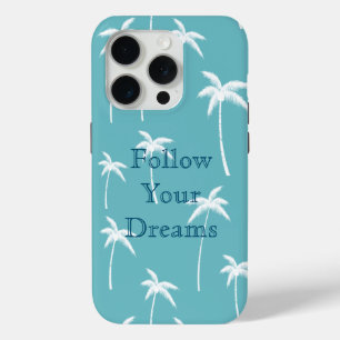 Coque Case-Mate iPhone Mint Aqua et palmiers blancs