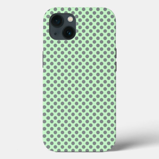 Coques Case-Mate iPhone Mint Green avec Grey Pois par Shirley Taylor (Verso)