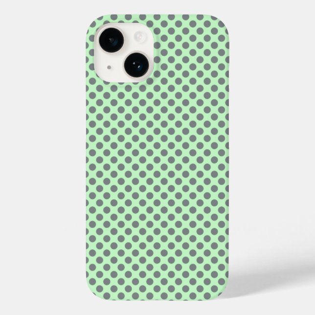 Coques Case-Mate iPhone Mint Green avec Grey Pois par Shirley Taylor (Verso)
