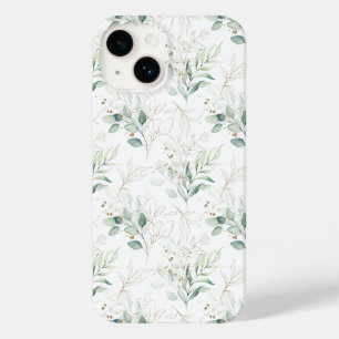 Coque Case-Mate iPhone Mint Green Pastel Floral Greenery Motif