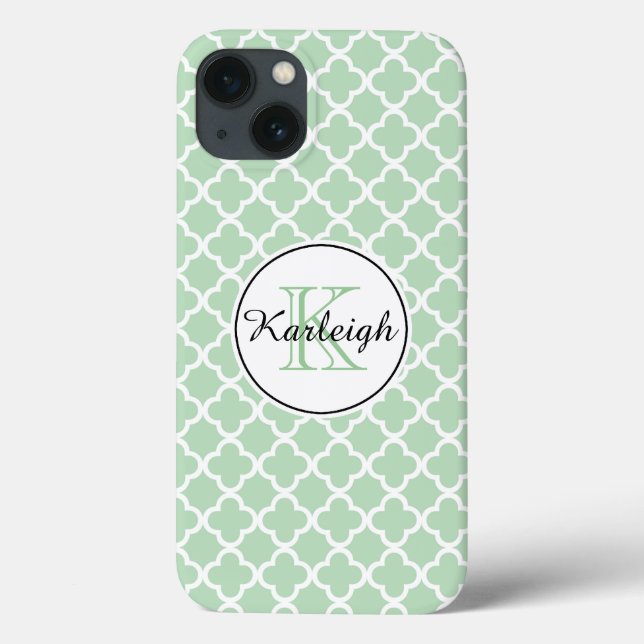 Coques Case-Mate iPhone Mint Quatrefoil (Verso)