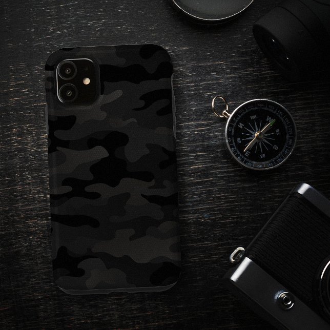 Coques Case-Mate iPhone Minuit furtif Camion urbain noir Charbon (Midnight Stealth Urban Camo Black Charcoal Case-Mate iPhone Case)
