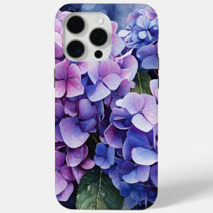 Coque Case-Mate iPhone Minuit Jardin Violet Hydrangea Aquarelle