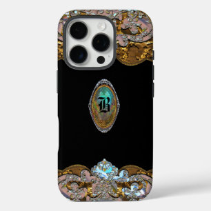Coque iPhone 16 Pro Minuit Romantique Baroque Girl Monogramme 6/6 s