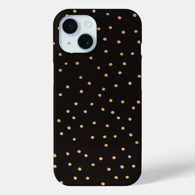 Coques Case-Mate iPhone Minuscule Polka Noir et Or fait main (Verso)
