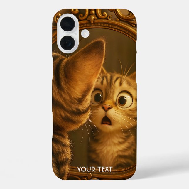 Coques Case-Mate iPhone Miroir de chat surpris fantaisie mignon (Verso)