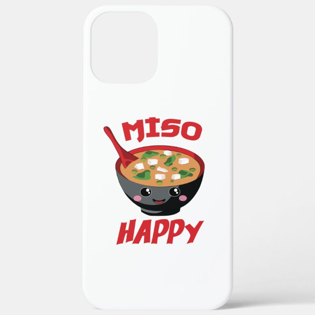 Coques Case-Mate iPhone Miso Happy Funny Food Kawaii (Verso)