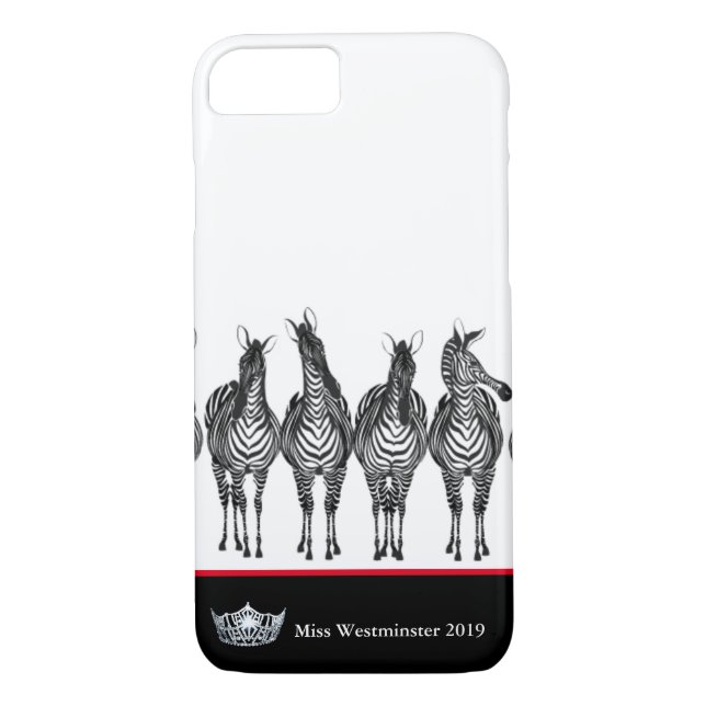 Coques Case-Mate iPhone Miss America Argent Crown Phone Cas-Zebras (Dos)