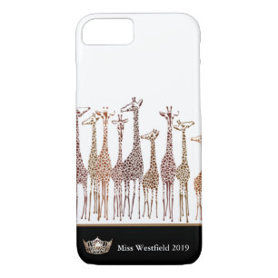 Case-Mate iPhone Case Miss America Gold Crown Phone Boîtes-Giraffes