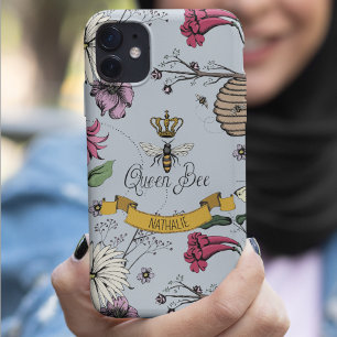 Case-Mate iPhone Case Mist argenté, Black & Gold Queen Bee & Crown