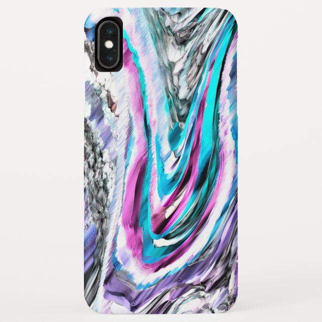 Coques Case-Mate iPhone Misto de gradiente e chuviscado, ciano e rose (Dos)