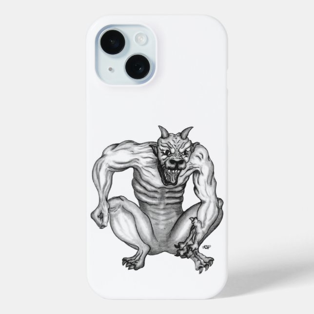Coques Case-Mate iPhone Mix-Creature Troll Diable Golem, Noir et Blanc (Verso)