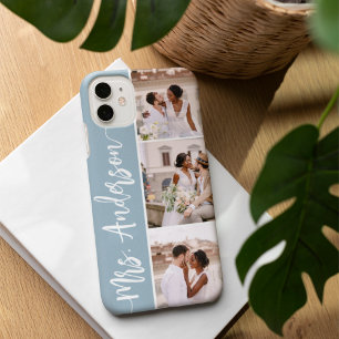 Coque Pour iPhone 16 Mme New Name Mariage Couples Photo Collage