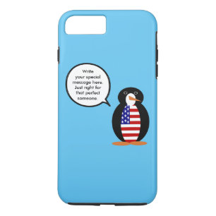 Coque iPhone 8 Plus/7 Plus Mme Pingouin Parlante Personnalisée USA