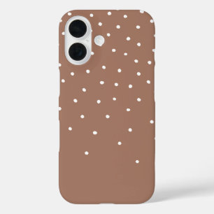 Coque Pour iPhone 16 Mocha Mousse Brown Minuscule Polka Dot 2025