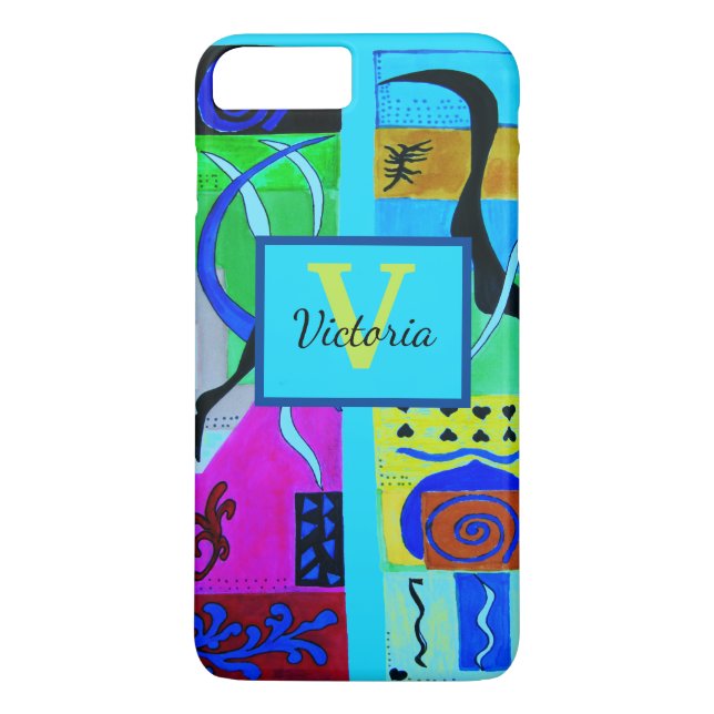 Coques Case-Mate iPhone Mode bleue Inspiration Abstraite de Matisse (Dos)