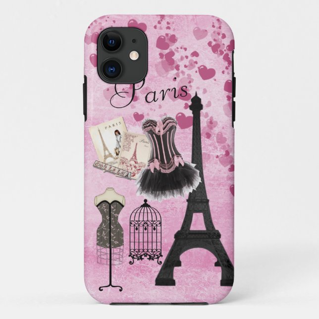 Coques Case-Mate iPhone Mode rose Girly chic de Paris (Dos)