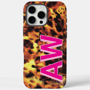 Coque iPhone 16 Pro Max Mode Tortue Monogrammée Rose