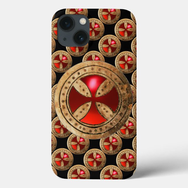 Coques Case-Mate iPhone MODÈLE ANTIQUE CROIX Rouge Ruby Gem (Verso)