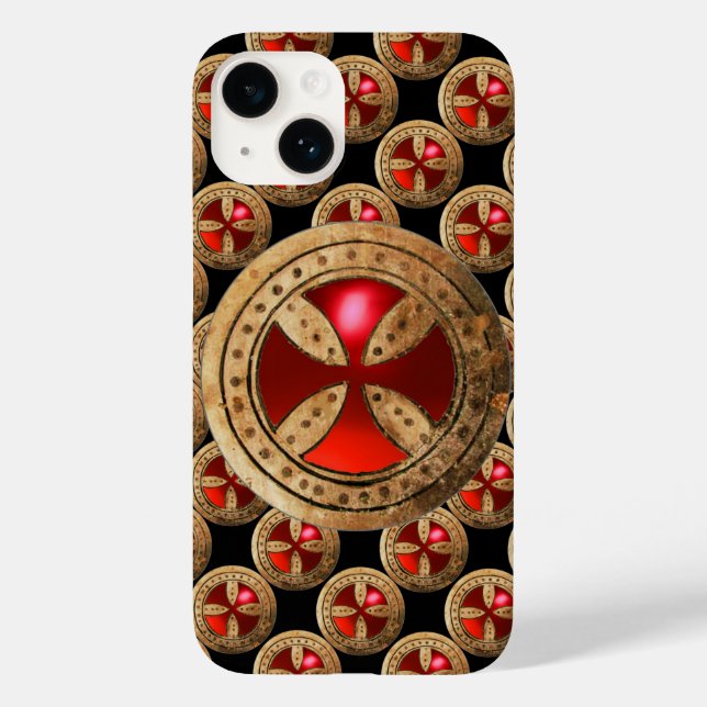 Coques Case-Mate iPhone MODÈLE ANTIQUE CROIX Rouge Ruby Gem (Verso)