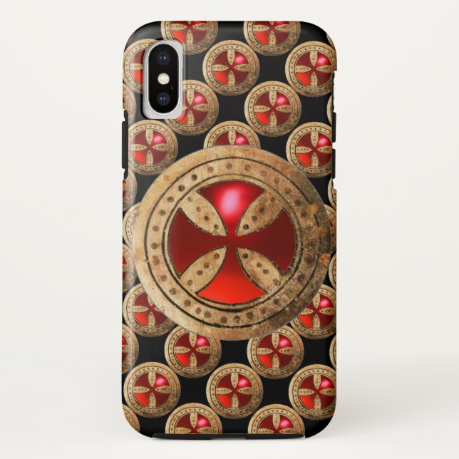 Coques Case-Mate iPhone MODÈLE ANTIQUE CROIX Rouge Ruby Gem (Dos)
