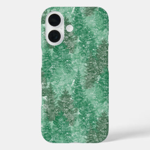 Coque Pour iPhone 16 Modèle arbre à pin vert