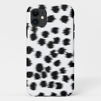 Coque iPhone 11 Modèle dalmatien noir et blanc d'impression
