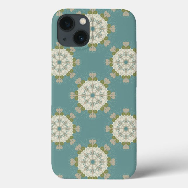 Coques Case-Mate iPhone Modèle Damas avec éléments abstraits (Verso)