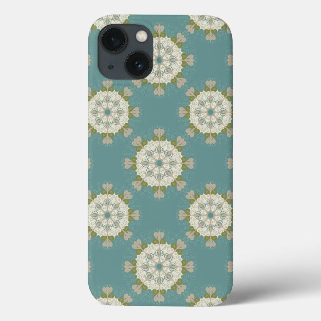 Coques Case-Mate iPhone Modèle Damas avec éléments abstraits (Verso)
