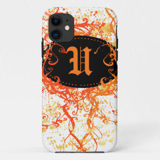 Coque Case-Mate Pour iPhone Modèle Damas orange avec lettre monographie U