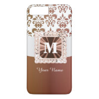 Modèle damassé Brown et blanc personnalisé