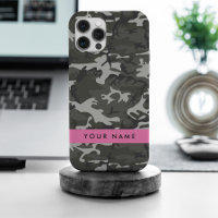 Modèle de camouflage gris, Votre nom, Personnalise