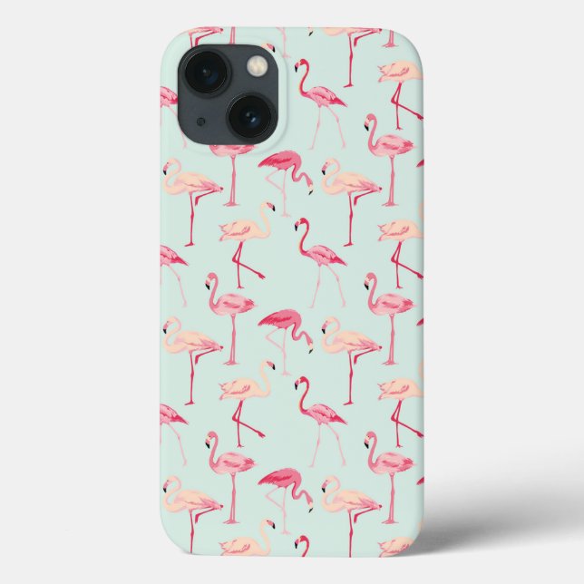 Coques Case-Mate iPhone Modèle de flamant rétro (Verso)