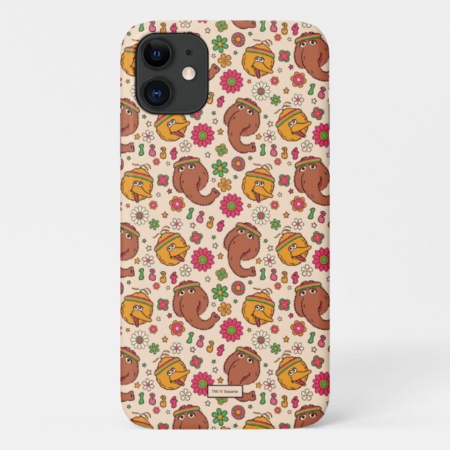 Coques Case-Mate iPhone Modèle de fleurs funky de Snuffleupagus et Big Bir (Dos)