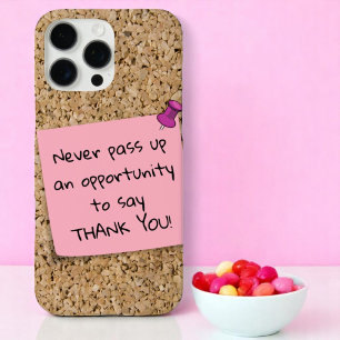 Coque iPhone 16 Pro Max Modèle de Message de Note Rose Épinglée Tableau de