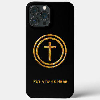 Case-Mate iPhone Case Modèle de nom Croix Noir et Or