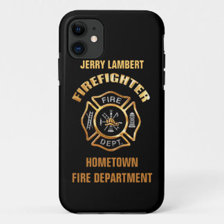 Coque Case-Mate Pour iPhone Modèle de nom d'or de corps de sapeurs-pompiers