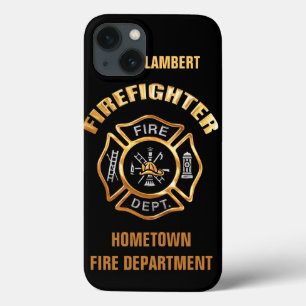 iPhone 13 Coque Modèle de nom Gold du service d'incendie