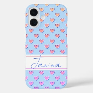 Coque Pour iPhone 16 Modèle de nom personnalisé Couleurs Envoûtantes Bl