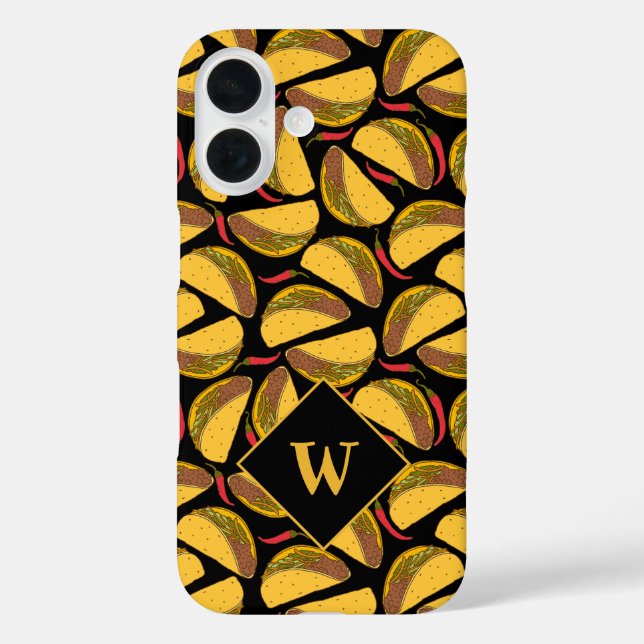 Coques Case-Mate iPhone Modèle de nourriture mexicaine Tacos et Chillies (Verso)