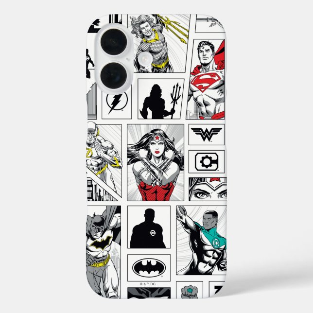Coques Case-Mate iPhone Modèle de panneau héroïque de la Ligue de justice (Verso)