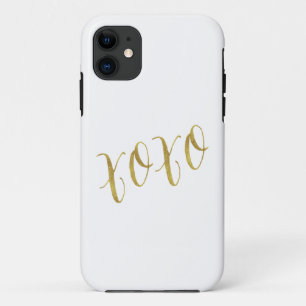 Coque Case-Mate Pour iPhone Modèle de Parties scintillant XOXO Quote Faux Gol