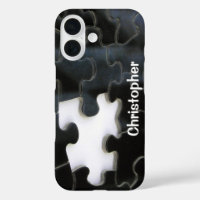 Modèle de pièce de puzzle manquante noir blanc