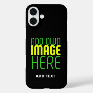 COQUE POUR iPhone 16 PLUS MODÈLE DE TEXTE D'IMAGE NOIRE SIMPLE ET MODERNE