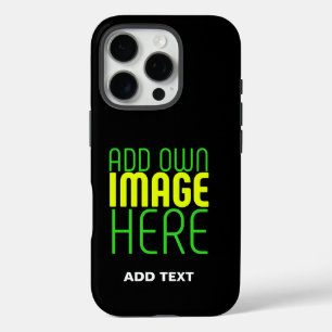 COQUE iPhone 16 PRO MODÈLE DE TEXTE D'IMAGE NOIRE SIMPLE ET MODERNE