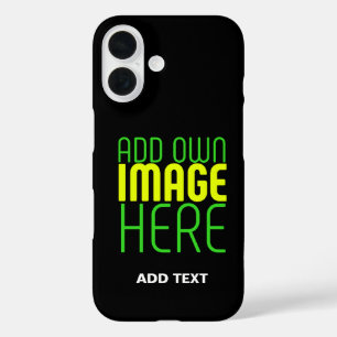 COQUE POUR iPhone 16 MODÈLE DE TEXTE D'IMAGE NOIRE SIMPLE ET MODERNE