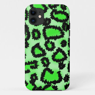 Coques Pour iPhone Modèle d'empreinte de léopard de noir et de vert