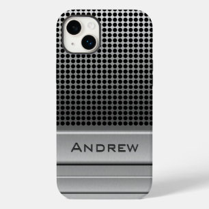 Coque Pour iPhone 14 Plus Modèle du nom du microphone rétro