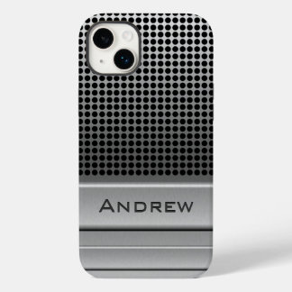 Coque Pour iPhone 14 Plus Modèle du nom du microphone rétro
